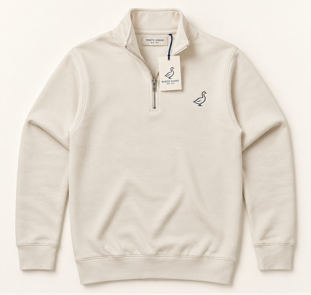 White Goose Bay Half Zip — Coastal Ivory